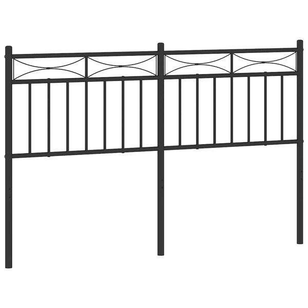 vidaXL Metal Replace Headboard Black 135 cm