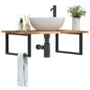 vidaXL Basin Shelf Wall Mounted Steel and Solid Wood Acacia