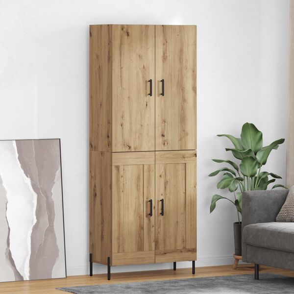 vidaXL Highboard Artisan Oak 69.5 x 34 x 180 cm Engineered Wood
