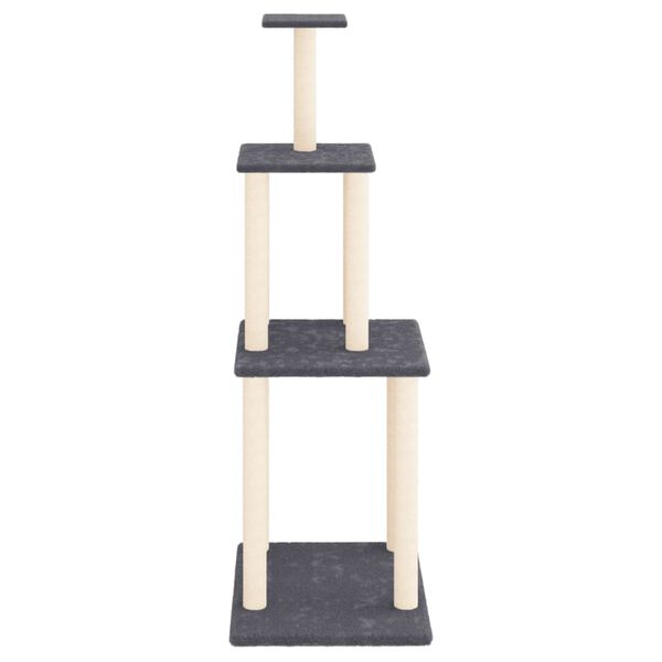 vidaXL Cat Tree with Sisal Scratching Posts Dark Grey 149 cm