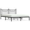 vidaXL Metal Bed Frame without Mattress with Headboard Black 183x213cm