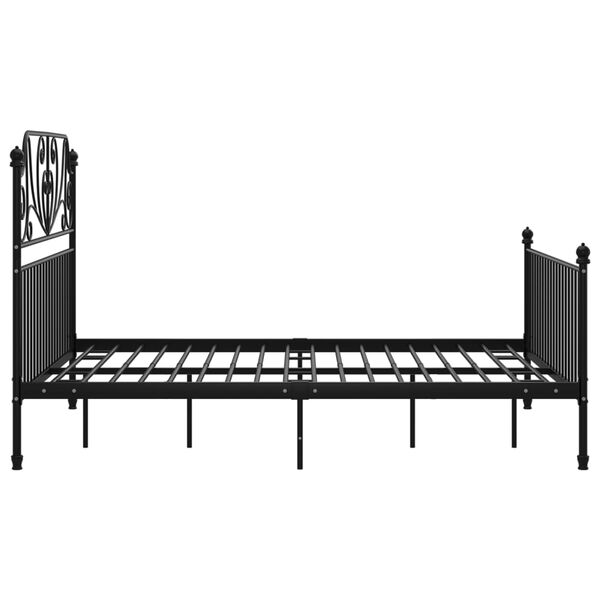 vidaXL Bed Frame without Mattress Black Metal 160x200 cm