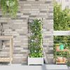 vidaXL Garden Planter White 40 x 40 x 125.5 cm Steel