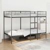 vidaXL Bunk Bed without Mattress Black 107x203 cm Steel