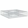 vidaXL Gabion Raised Bed 100 x 100 x 20 cm Galvanised Steel Silver
