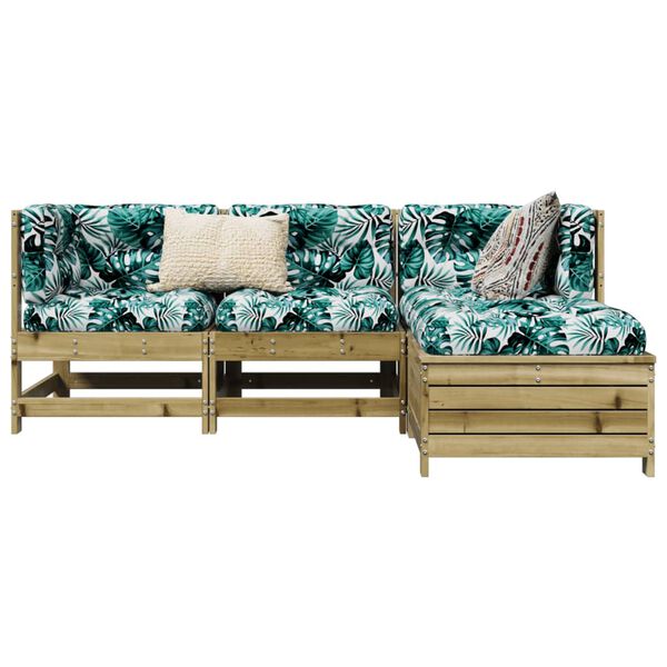 vidaXL 4 Piece Garden Sofa Set Impregnated Wood Pine