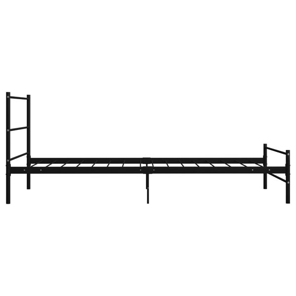 vidaXL Bed Frame without Mattress Black Metal 100x200 cm