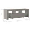 vidaXL TV Cabinet with LED Lights High Gloss Grey 130x35x45 cm