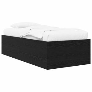 vidaXL Floor Bed Frame Black Oak 80 x 200 cm Engineered Wood
