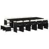 vidaXL Garden Dining Set | Black | PE Rattan | Large | Foldable