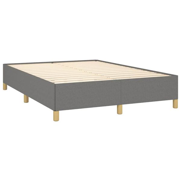 vidaXL Bed Frame without Mattress Dark Grey 135x190 cm Double Double Fabric