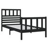 vidaXL Bed Frame without Mattress Black Small Single Solid Wood