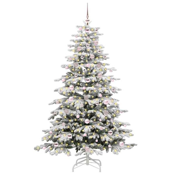 vidaXL Artificial Hinged Christmas Tree White 180 cm PE and PVC