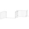 vidaXL Dog Gate with Door Foldable 4 Panels White 320 cm Poplar Wood