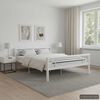 vidaXL Bed Frame without Mattress White and Black Metal 140x200 cm
