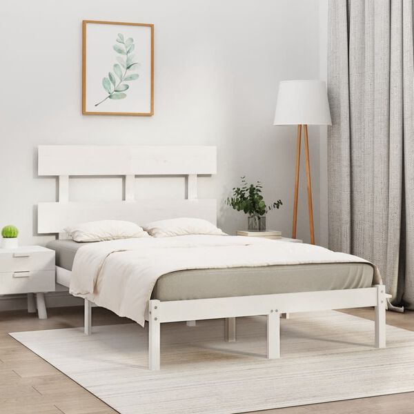 vidaXL Bed Frame without Mattress White 160x200 cm Solid Wood