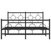 vidaXL Metal Bed Frame without Mattress with Footboard Black 140x200cm