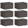 vidaXL Storage Box with Transparent Top Window 6 pcs Grey