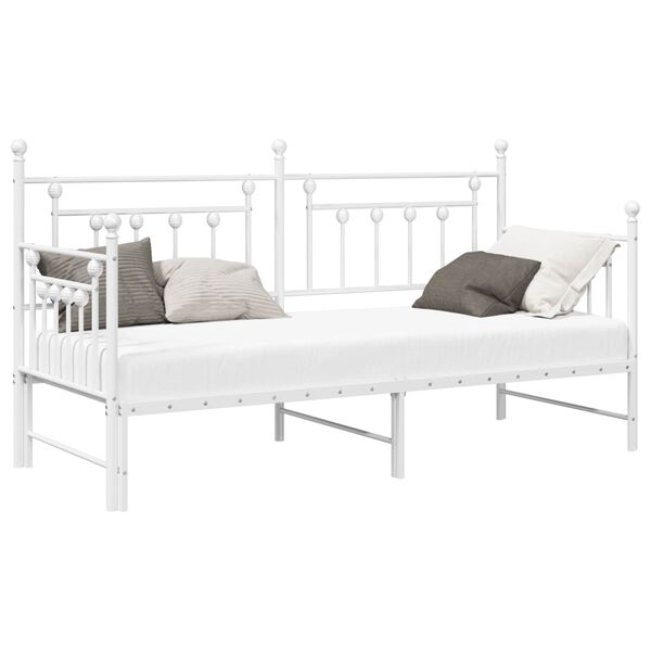 vidaXL Daybed Frame with Headboard White 75 x 190 cm Steel