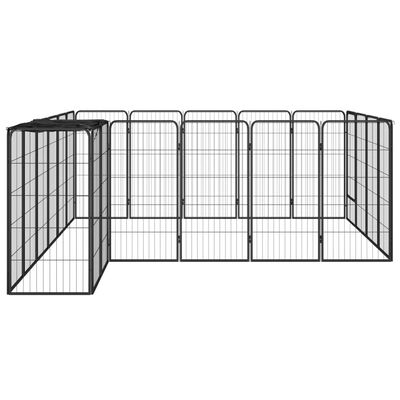 vidaXL 22-Panel Dog Playpen Black 50x100 cm Powder-coated Steel
