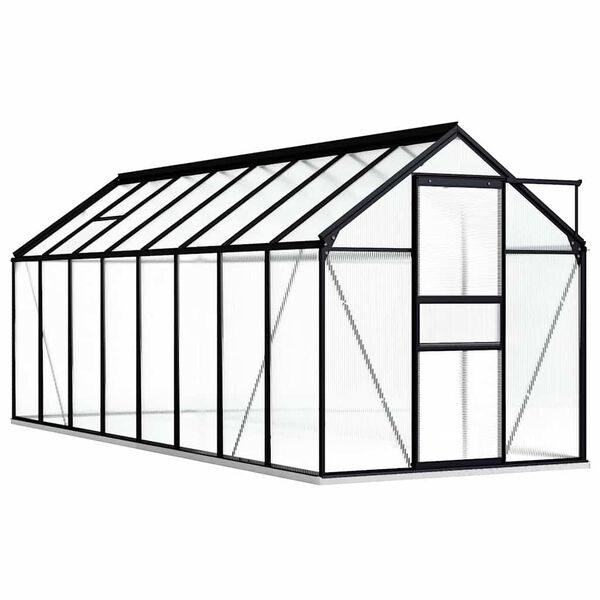 vidaXL Greenhouse with Base Frame Anthracite Aluminium 9.31 m²