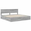 vidaXL Bed Frame with Drawer Grey Sonoma 200 x 200 cm Engineer Wood