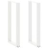 vidaXL Bar Table Legs U-Shaped 2 pcs White 50x(100-101) cm Steel