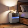 vidaXL Wall-mounted Bedside Cabinet with LED Lights Grey Sonoma