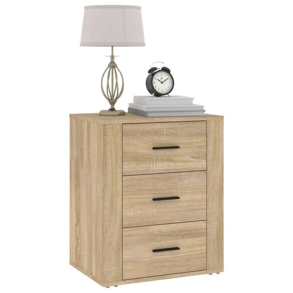 vidaXL Bedside Cabinet Sonoma Oak 50x36x60 cm Engineered Wood