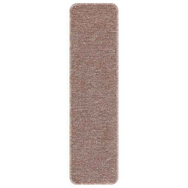 vidaXL Anti-slip Stair Mats 15 pcs Light brown 75 x 20 cm PP