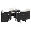 vidaXL Garden Dining Set 5 pcs Brown Poly Rattan