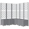 vidaXL Garden Planter with Trellis Light Grey 120x120x136 cm PP