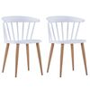 vidaXL Dining Chairs 2 pcs White Plastic