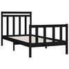 vidaXL Bed Frame without Mattress Black Solid Wood Pine 100x200 cm