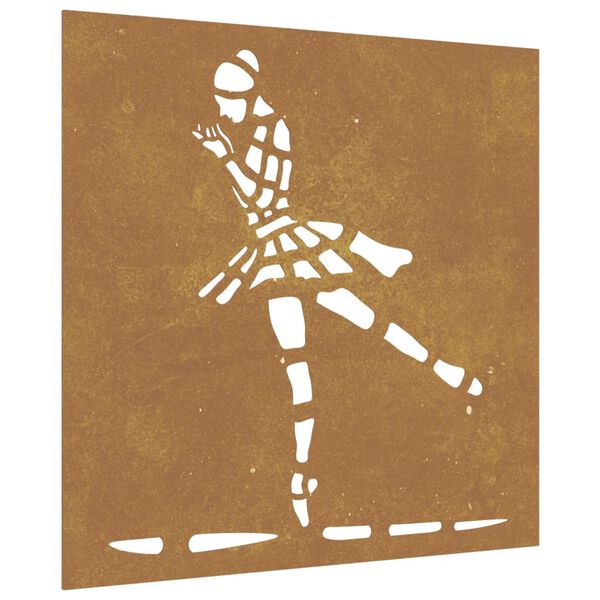 vidaXL Garden Wall Decoration 55x55 cm Corten Steel Ballet Dancer Design