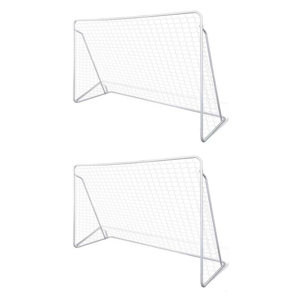 vidaXL Football Goal Nets Steel 2 pcs 240x90x150 cm