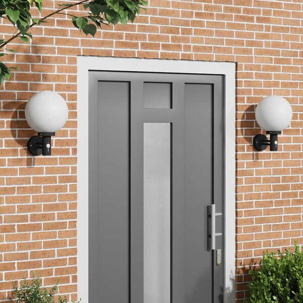 vidaXL Outdoor Wall Lights 2 pcs Black 28 x 25 x 38 cm Stainless steel