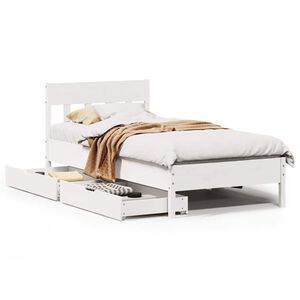 vidaXL Bed Frame without Mattress White 100x200 cm Solid Wood Pine