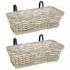 vidaXL Hanging Planter Basket GENDT 2 pcs Natural Grey 48 x 22 x 15 cm