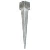 vidaXL Ground Spikes 2 pcs Silver 14x14x91 cm Galvanised Steel