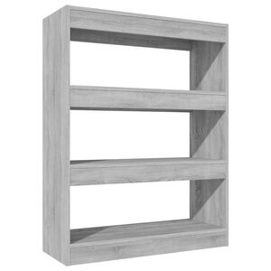 vidaXL Book Cabinet/Room Divider Grey Sonoma 80x30x103 cm Engineered wood