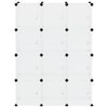 vidaXL Storage Cube Organiser with 12 Cubes and Doors Transparent PP
