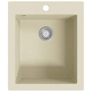 vidaXL Granite Kitchen Sink Single Basin Beige