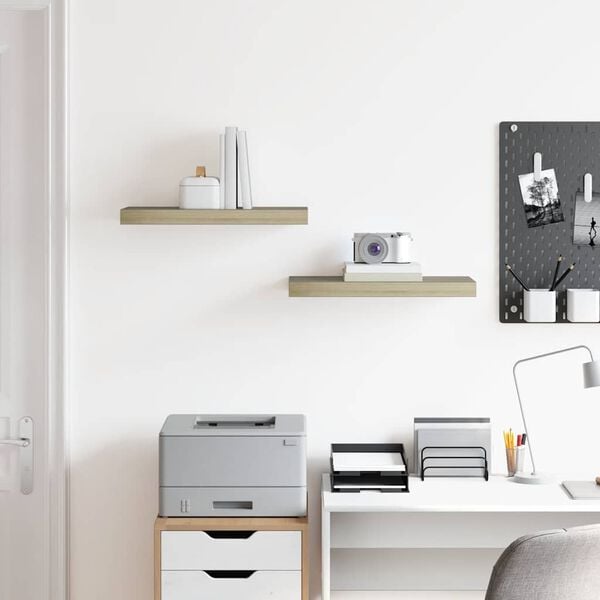 vidaXL Floating Wall Shelves 2 pcs Oak 50x23x3.8 cm MDF
