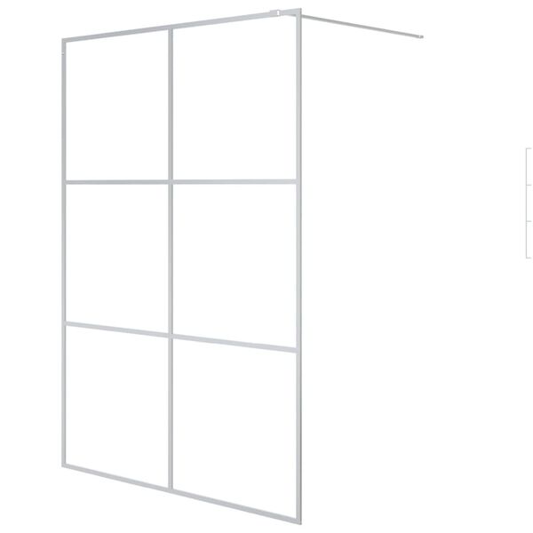 vidaXL Walk-in Shower Wall Silver 140x195 cm Clear ESG Glass
