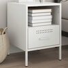 vidaXL Bedside Cabinet White 36x39x50.5 cm Steel