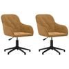 vidaXL Swivel Dining Chairs 2 pcs Brown Velvet