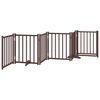 vidaXL Dog Gate with Door Foldable 6 Panels Brown Oak 300 cm Solid Wood Fir