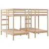 vidaXL Triple Bunk Bed Frame 160x200/80x160 cm Solid Wood Pine