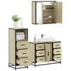 vidaXL 3 Piece Bathroom Furniture Set Sonoma Oak Engineered Wood